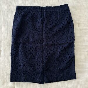 J Crew Factory Pencil Skirt in Floral Eyelet